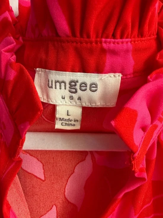 Womens Red & Pink Floral Tiered shirt - Picture 2 of 4